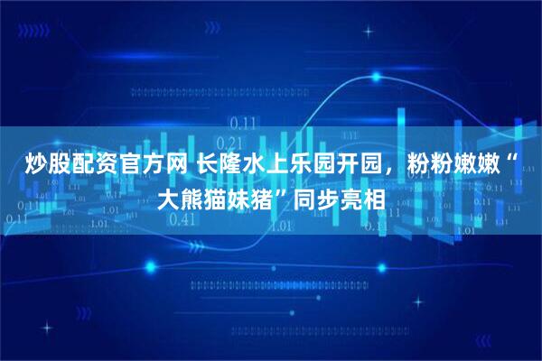 炒股配资官方网 长隆水上乐园开园，粉粉嫩嫩“大熊猫妹猪”同步亮相