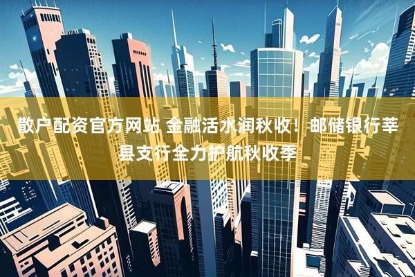 散户配资官方网站 金融活水润秋收！邮储银行莘县支行全力护航秋收季